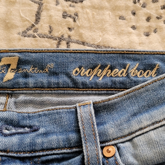 7 for All Mankind Cropped Boot Distressed Jeans 29 - Picture 4 of 5